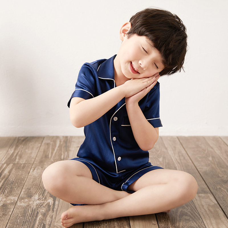 Kids Summer Silk Pajamas Set
