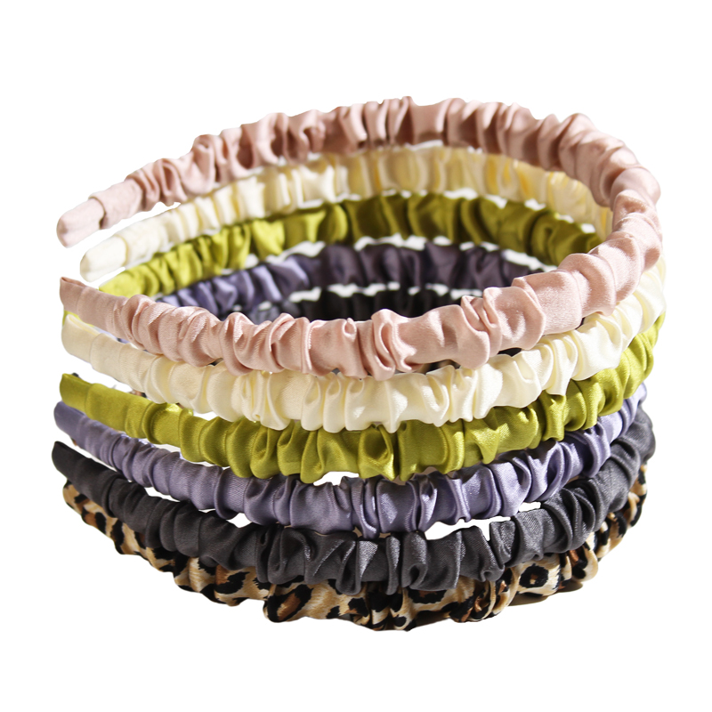 Multiple Colors 19 Momme Pleated Silk Hair Band