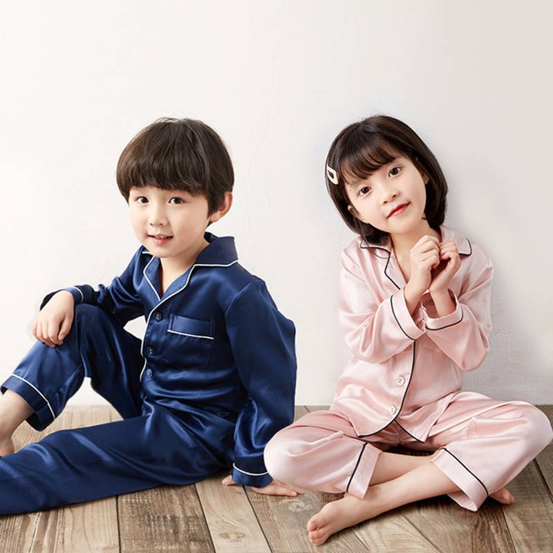 Children’s Spring And Autumn Long Silk Pajamas Suit EIT-065