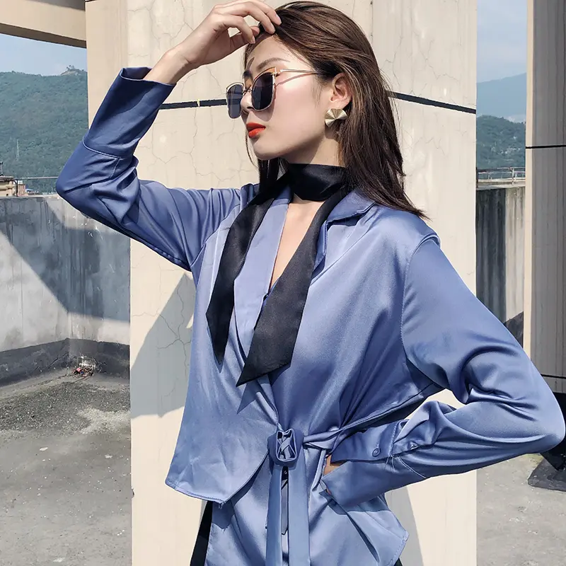 22 Momme Solid Color Double-Layer Long Silk Scarf